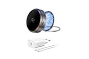 Telefon - Adapter i Ladowarka - 4smarts Qi2 25W MagSafe charger set with cooling RGB space grey - 541761