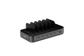 Telefon - Adapter i Ladowarka - 4smarts Charging station Team 100W 1x USB-A port 5x USB-C ports includes 6 cables black - 541805