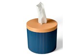 Dekoracje - Simiu Paper dispenser - Round - Navy Blue/Beige - 13.5cm - 5714255011593
