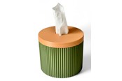 Dekoracje - Simiu Paper Dispenser - Round - Olive Green/Beige - 13.5cm - 5714255011609