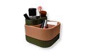 Dekoracje - Simiu STACKSEY CUBE - Makeup Stand - Olive/Beige - 13 x 16cm - 5714255011999