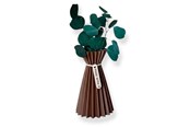 Dekoracje - Simiu SLOZENA - Pleated Vase - 18 cm - Wood Look - Mocha - 5714255012224