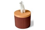 Dekoracje - Simiu Paper Dispenser - Round - Bordeaux Red/Beige 13.5cm - 5714255011586