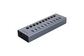 USB hub - ORICO BT2U3-10AB Hub 10x USB-A 3.0 with switches - gray USB hub - 10 - USB 3.0 - Szary - BT2U3-10AB-EU-GY-BP