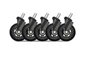 Fotel gamingowy - DUTZO Premium 3" Rubber Caster for IKEA Chairs - Black - Rubber - DGCAIK-75MMRBWU-BK