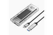 Dysk SSD - ORICO TCM2-G20 M.2 NVME USB-C 3.2 20Gb/s Disk Drive - Silver/Transparent - TCM2-G20-SV-BP