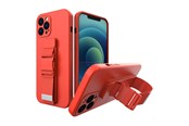 Telefon - Pokrowiec i etui - Hurtel Rope Case Silicone Cover with Lanyard Purse Lanyard Strap for Redmi Note 11 Pro Red - 5907769340451