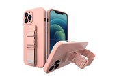 Telefon - Pokrowiec i etui - Hurtel Rope Case Silicone Cover with Lanyard Purse Lanyard Strap for Xiaomi Redmi Note 11 Pro Pink - 5907769340468