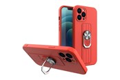 Telefon - Pokrowiec i etui - Hurtel Ring Case silicone case with finger holder and stand for Xiaomi Redmi Note 11 Pro Red - 5907769340932