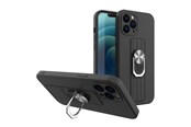 Telefon - Pokrowiec i etui - Hurtel Ring Case silicone Case with a Finger Grip and stand for Samsung Galaxy A73 Black - 5907769341144