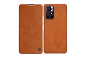 Telefon - Pokrowiec i etui - Nillkin  Qin Case Case for Xiaomi Redmi Note 11T 5G / Note 11S 5G / Note 11 5G (China) / Poco M4 Pro 5G Camera Cover Holster Cover Flip Case Brown - 6902048234956