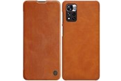 Telefon - Pokrowiec i etui - Nillkin Qin Case Case for Xiaomi Redmi Note 11 Pro+ (China) / Redmi Note 11 Pro (China) / Mi11i HyperCharge Camera Cover Holster Cover Flip Case Brown - 6902048234987