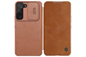 Telefon - Pokrowiec i etui - Nillkin Qin Leather Pro Case Case for Samsung Galaxy S22+ (S22 Plus) Camera Cover Holster Cover Flip Case Brown - 6902048235540