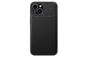 Telefon - Pokrowiec i etui - Nillkin  Qin Leather Pro Case iPhone 14 Plus Case Camera Cover Holster Cover Case With Flip Black - 6902048249097