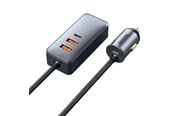 Telefon - Adapter i Ladowarka - Baseus Share Together PPS Multi-port Fast charge Car Charger with Extension Cord 2U+2C 120W Space Gray - C00034800811-Z1