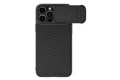 Telefon - Pokrowiec i etui - Nillkin Synthetic Fiber S Case iPhone 14 Pro Max Case with Camera Cover Black - 6902048249806