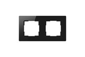 Inteligentny dom - Avatto 2 Socket TS20 Light Switch Frame - Black - TS20-Frame-B2