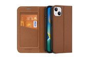 Telefon - Pokrowiec i etui - Dux Ducis Skin X2 Case for iPhone 14 Plus Magnetic Flip Cover Brown - 6934913034521