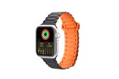Smartwatch - akcesoria - Dux Ducis Strap (Armor Version) for Apple Watch SE/9/8/7/6/5/4/3/2/1 (41/40/38mm) Magnetic - Black & Orange - 6934913035405