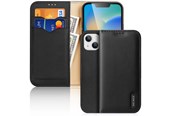 Telefon - Pokrowiec i etui - Dux Ducis Hivo Leather Flip Case Genuine Leather Cover Card & Document Wallet iPhone 14 Plus Black - 6934913034996