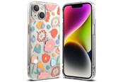 Telefon - Pokrowiec i etui - Ringke Fusion Design Armored Case Cover with Gel Frame iPhone 14 Plus Transparent (Floral) (FD637E31) - 8809881265544