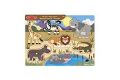 Puzzle - Melissa & Doug Wooden Peg Puzzle Safari Drewniany - 9054/51200