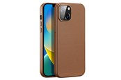 Telefon - Pokrowiec i etui - Dux Ducis Grit Leather Case for iPhone 14 Plus Elegant Faux Leather Case (MagSafe Compatible) Brown - 6934913036952
