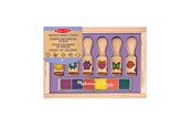 Materialy hobbystyczne - Melissa & Doug Wooden Handle Stamps Happy Handle Stamp Set - 6074560