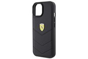 Telefon - Pokrowiec i etui - Ferrari Quilted Metal Logo iPhone 15 Case - Black - 3666339171032