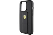 Telefon - Pokrowiec i etui - Ferrari Grip Stand Metal Logo Case for iPhone 15 Pro Max - Black - 3666339201869