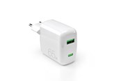 Telefon - Adapter i Ladowarka - Puro 65W GaN USB-A USB-C Wall Charger - White - PUFCMTCUSBAC65WGWHI