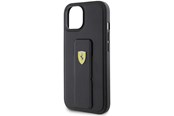 Telefon - Pokrowiec i etui - Ferrari Grip Stand Metal Logo Case for iPhone 15 - Black - 3666339201838