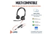 Słuchawki, zestaw słuchawkowy - HP Poly Blackwire 3325 Stereo Microsoft Teams Certified USB-C Headset +3.5mm Plug +USB-C/A Adapter - 8X222AA
