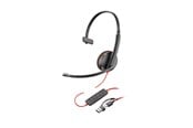 Słuchawki, zestaw słuchawkowy - HP Poly Blackwire 3210 Monaural USB-C Headset +USB-C/A Adapter (8X214AA) - 8X214AA