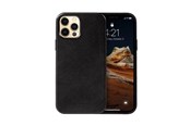 Telefon - Pokrowiec i etui - CRONG Essential Cover - iPhone 12 Pro Max Faux Leather Case (Black) - CRG-ESS-IP1267-BLK