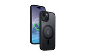 Telefon - Pokrowiec i etui - CRONG Hybrid Frost MAG Cover - iPhone 15 Plus MagSafe Case (Black) - CRG-HFM-IP1567-BLK