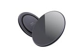 Telefon - Adapter i Ładowarka - CRONG PowerSpot Fast Wireless Charger – Aluminum 15W USB-C Qi Wireless Charger with Tempered Glass Cover (Shadow Black) - CRG-PS15W-BLK