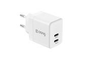 Telefon - Adapter i Ładowarka - CRONG Ultra Compact GaN - Wall Charger 2x USB-C 35W PD 3.0 with PPS (White) - CRG-GNCC35-WHI