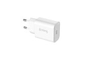 Telefon - Adapter i Ladowarka - CRONG USB-C Travel Charger – USB-C Power Delivery 20W Wall Charger (White) - CRG-TUSBC20-WHI