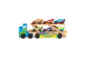Samochody i pojazdy - Melissa & Doug Wooden Vehicles Car Carrier Mega Race Car - 6073486