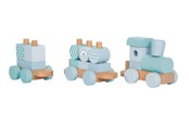 Zabawki dla niemowlat - Small Foot - Wooden Train Blue - 12695