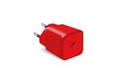 Telefon - Adapter i Ladowarka - SBS TETRGAN1C20R 20W GaN Wall Charger with Power Delivery - Red - TETRGAN1C20R