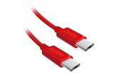 Kabel USB - SBS TECABLETISSUETCCR USB-C - USB-C 1.5m 60W Braided Cable - Red - TECABLETISSUETCCR