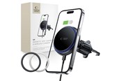 Telefon - Inne akcesoria - Tech-Protect MM15W-V4 Car Phone Holder with MagSafe 15W Inductive Charger for Air Vent - Black - 9490713933787