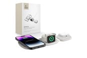 Telefon - Adapter i Ladowarka - Tech-Protect  QI15W-A32 3in1 Inductive Charger with MagSafe for Smartphone / Apple Watch / AirPods - Grey - 5906302308255