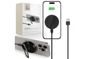 Telefon - Adapter i Ładowarka - Tech-Protect QI15W-A33 Inductive Charger with MagSafe and Stand with USB-A / USB-C Cable - Black - 5906302308347