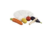 Zabawki drewniane - Primi Passi - Wooden Cutting Vegetable Set with Chef's Hat - PP1006
