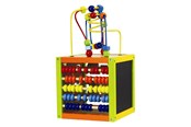 Zabawki dla niemowlat - Primi Passi - Wooden Activity Cube with Spiral 5 in 1 Large - PP1068