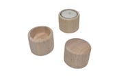 Zabawki drewniane - Playwood Wooden Tealight Holder Round Standing - SL204BRU