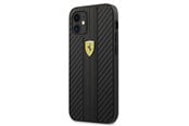 Telefon - Pokrowiec i etui - Ferrari On Track PU Carbon Case for iPhone 12 mini - Black - 3700740479742